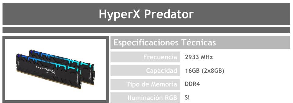 memoria ram para pc gamer barato hyperx predator