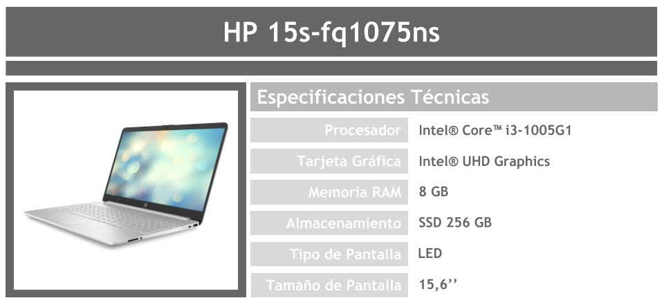 Portátil HP 15s-fq1075ns