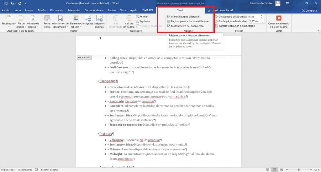 como numerar una pagina mas adelante en word